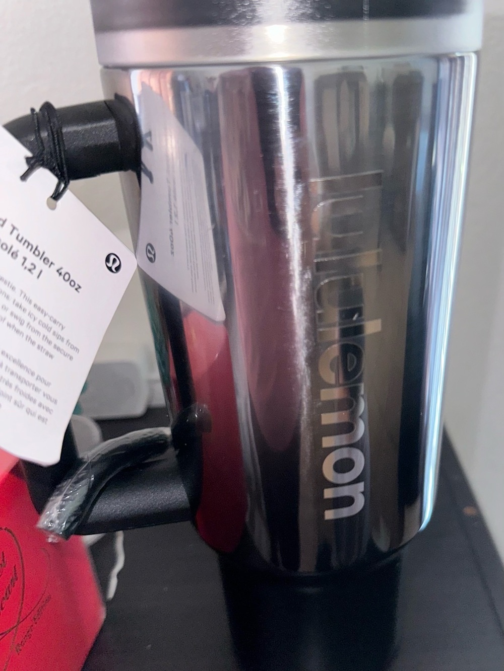 lululemon athletica Metallic Silver Stainless Steel Tumbler w/straw